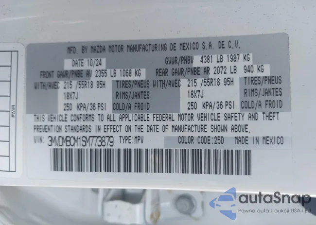 3MVDMBCM1SM773879: 42916209