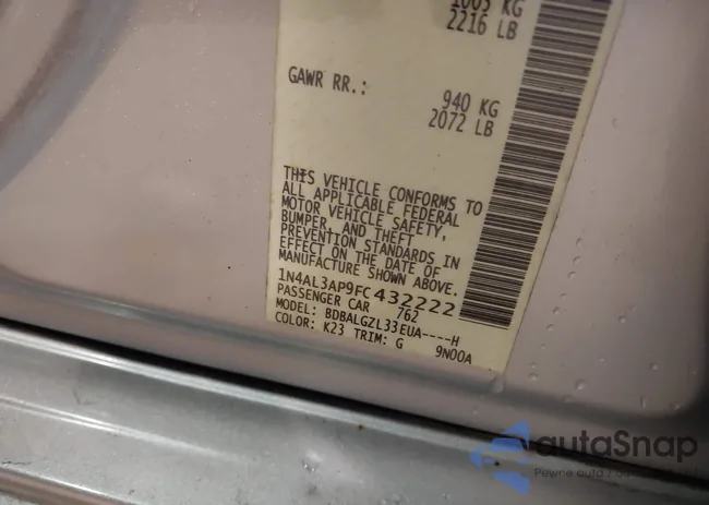 1N4AL3AP9FC432222: 42916240