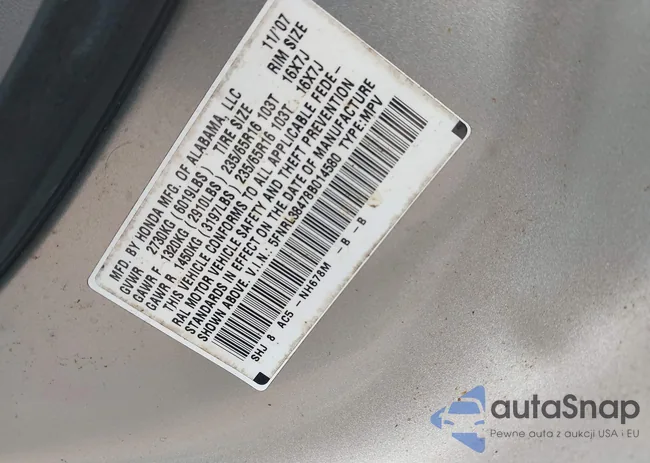 5FNRL38478B014580: 42915372