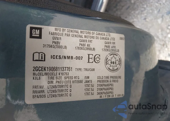 2GCEK190681137761: 42915377