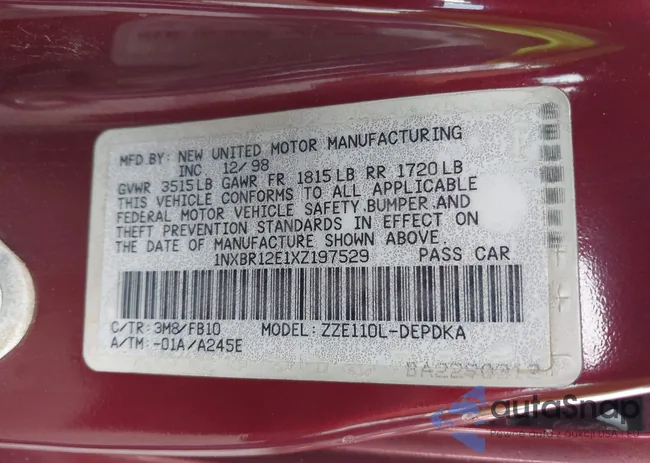 1NXBR12E1XZ197529: 42915431