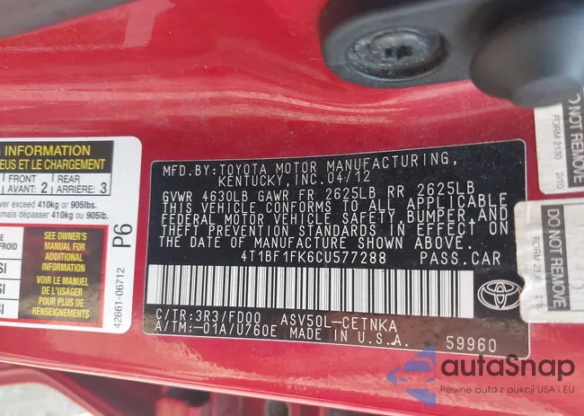 4T1BF1FK6CU577288: 42915593