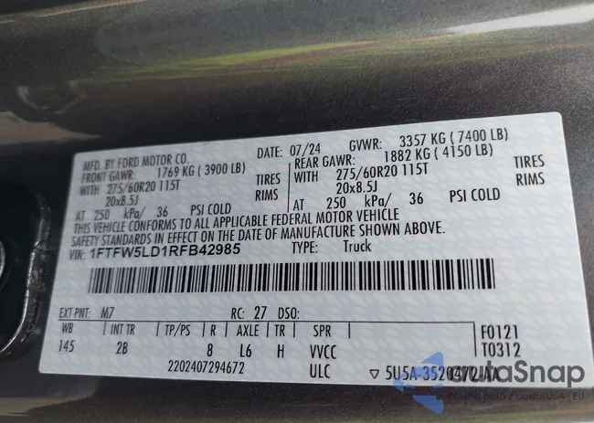 1FTFW5LD1RFB42985: 42915651