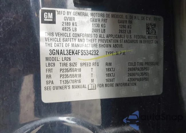 3GNAL3EK4FS534232: 42916687