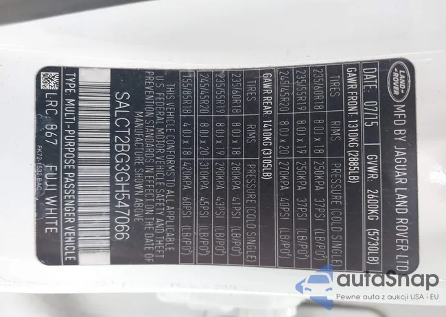 SALCT2BG3GH547066: 42916696