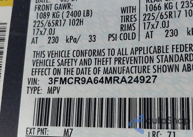 3FMCR9A64MRA24927: 42916916