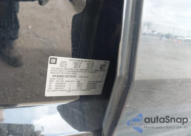 1GNSKBKC1GR136978: 42916949