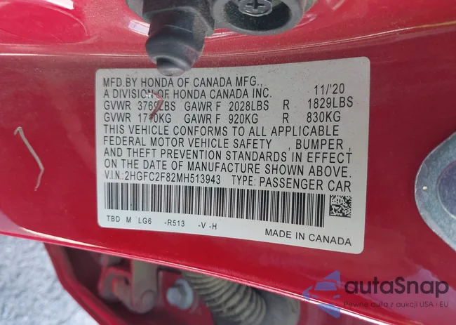 2HGFC2F82MH513943: 42917039