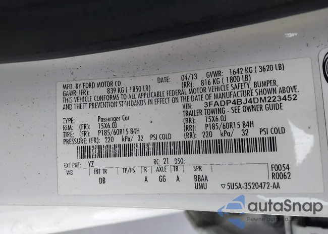 3FADP4BJ4DM223452: 42916375