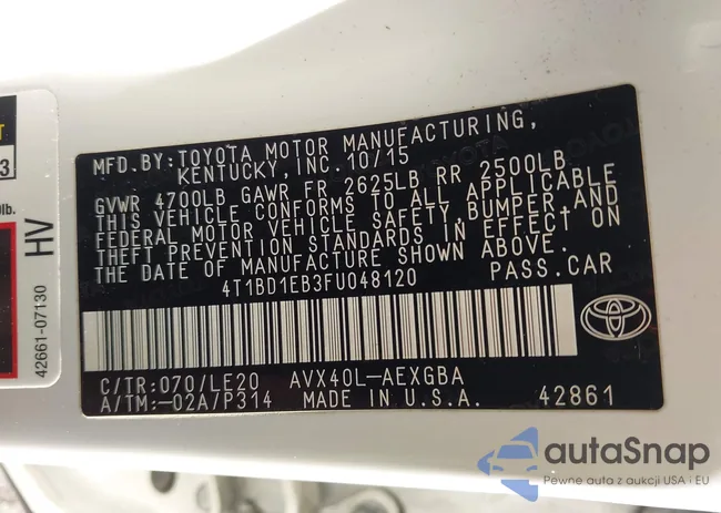 4T1BD1EB3FU048120: 42916390