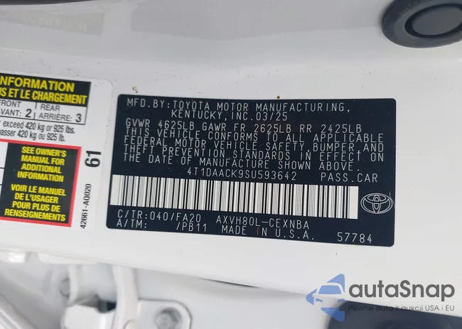 4T1DAACK9SU593642: 42916613