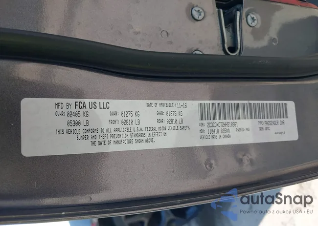 2C3CDXCT2HH510961: 42916664