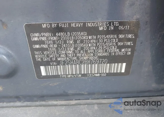 JF2SHABC2BH769720: 42917736