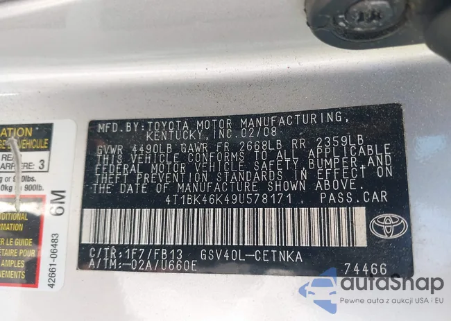 4T1BK46K49U578171: 42917853