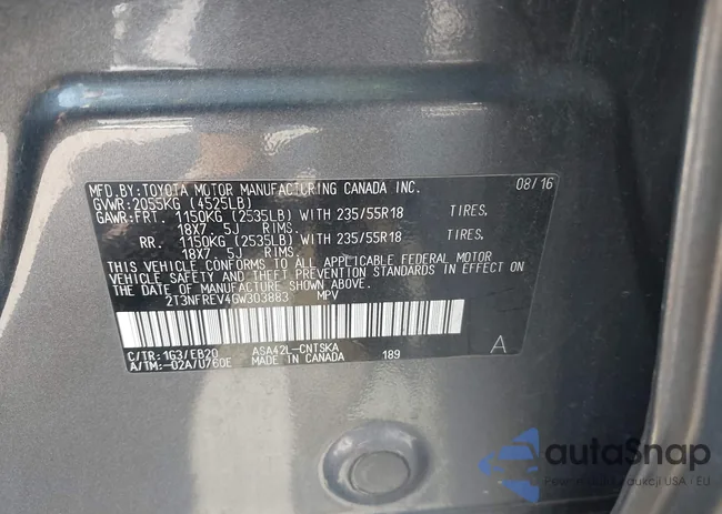 2T3NFREV4GW303883: 42917953