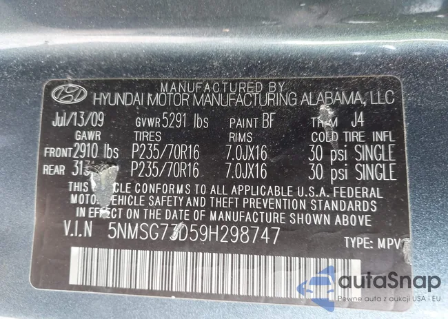 5NMSG73D59H298747: 42918029