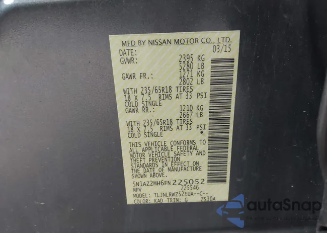 5N1AZ2MH6FN225052: 42918236