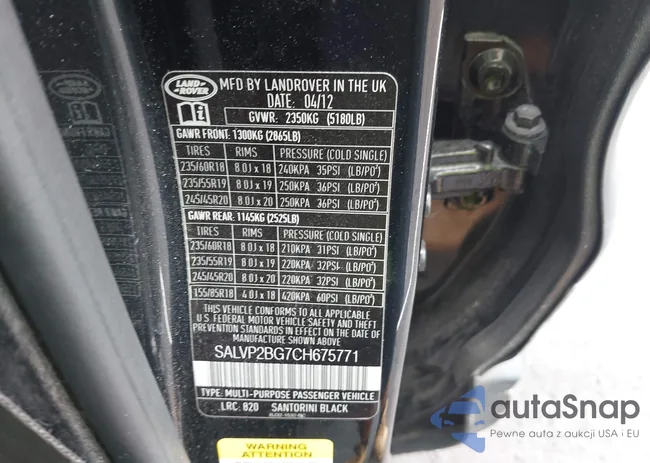 SALVP2BG7CH675771: 42918267