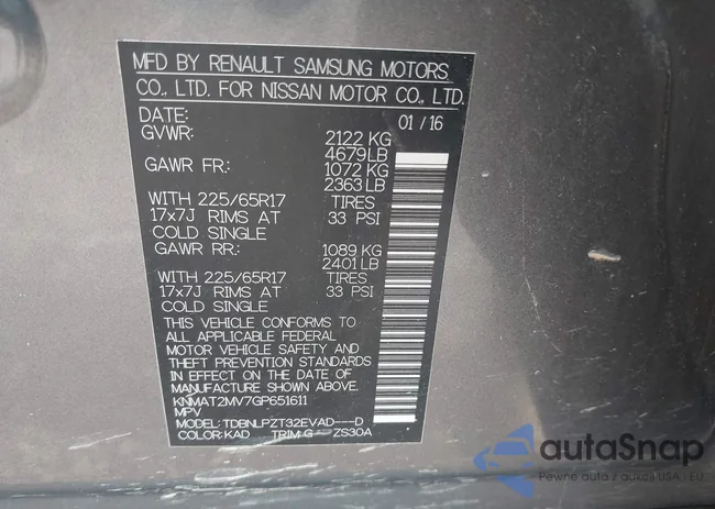 KNMAT2MV7GP651611: 42917284