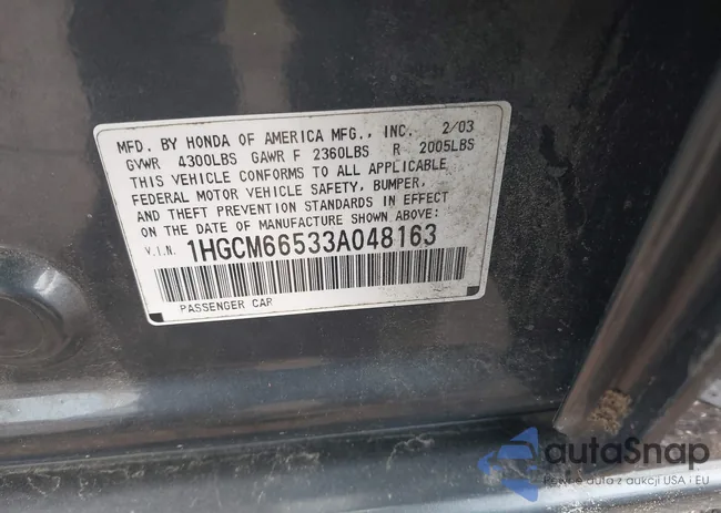 1HGCM66533A048163: 42917361