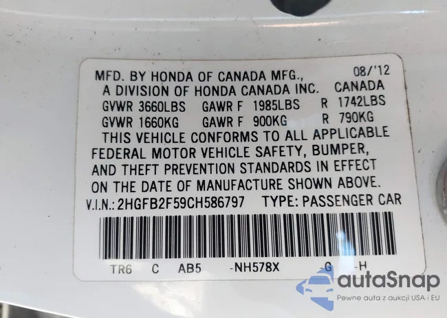 2HGFB2F59CH586797: 42917405