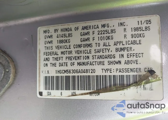 1HGCM56306A048120: 42917588