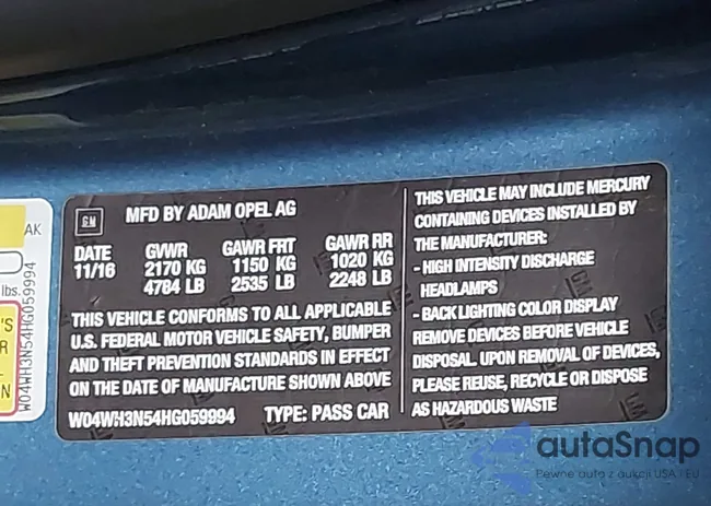 W04WH3N54HG059994: 42918736