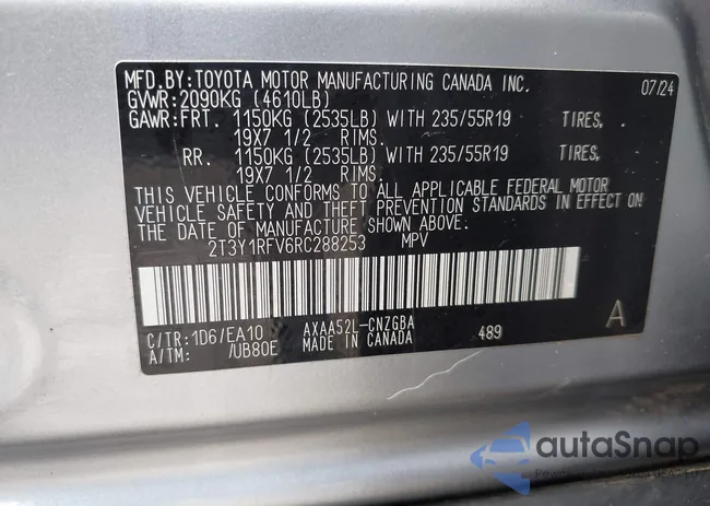 2T3Y1RFV6RC288253: 42918934