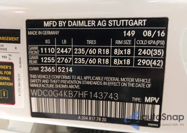 WDC0G4KB7HF143743: 42919023