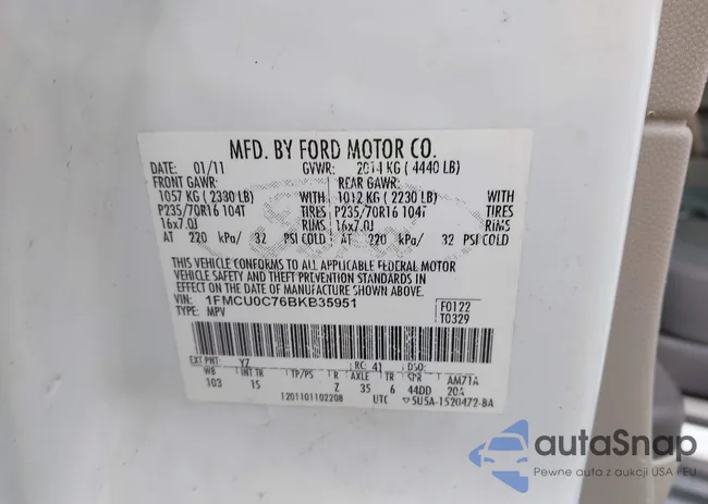 1FMCU0C76BKB35951: 42919193