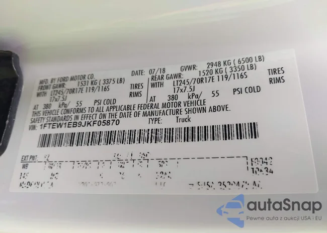 1FTEW1EB9JKF05870: 42918410