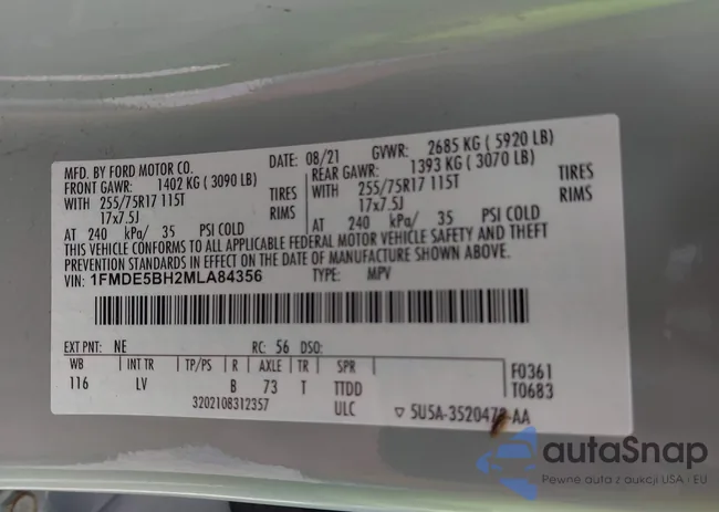 1FMDE5BH2MLA84356: 42919704