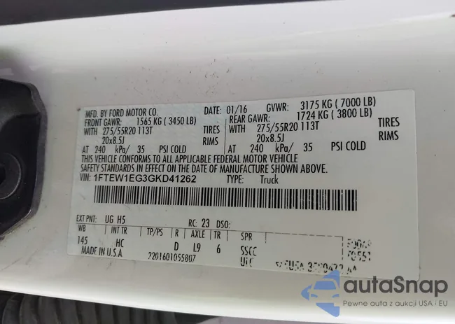 1FTEW1EG3GKD41262: 42919716