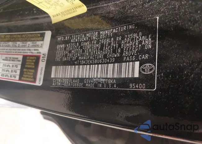 4T1BK3EK5BU630439: 42919760