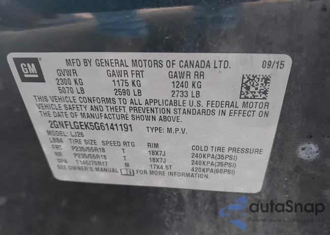 2GNFLGEK5G6141191: 42919889