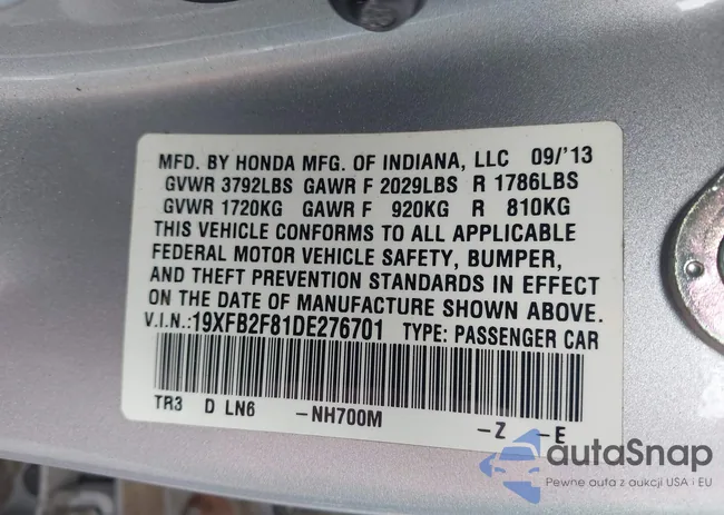 19XFB2F81DE276701: 42919898