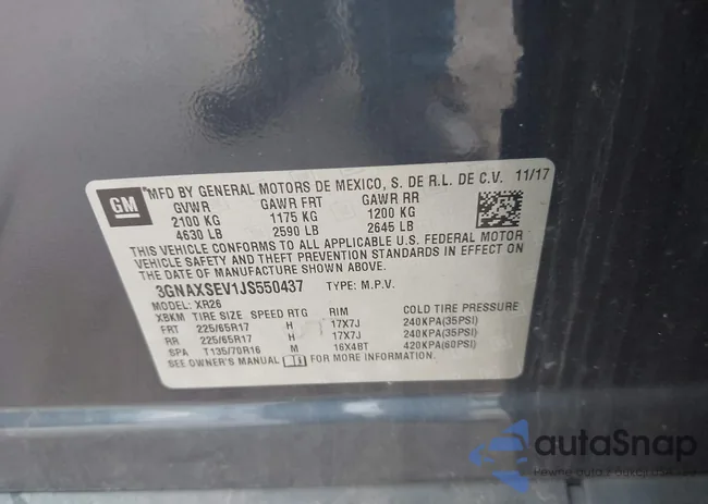 3GNAXSEV1JS550437: 42919992