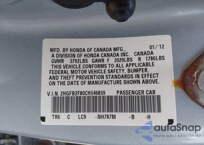 2HGFB2F80CH546859: 42920175