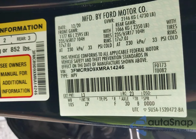 3FMCR9D9XMRA14246: 42920181