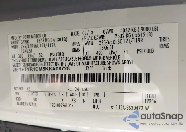 1FTYR1CM5KKA08728: 42920215