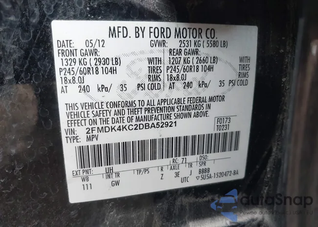 2FMDK4KC2DBA52921: 42920264