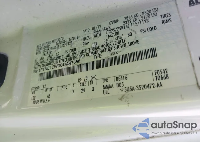 1FTNE1EW3CDA47658: 42919358