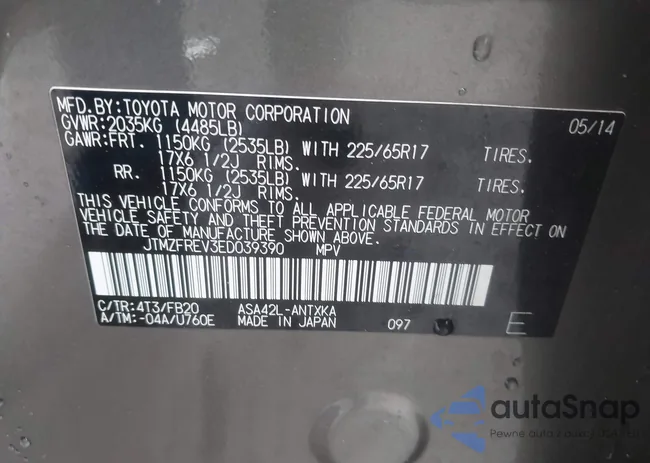 JTMZFREV3ED039390: 42919396