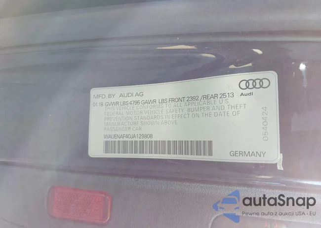 WAUENAF40JA129808: 42919523