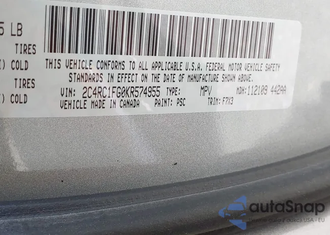 2C4RC1FG0KR574955: 42919602