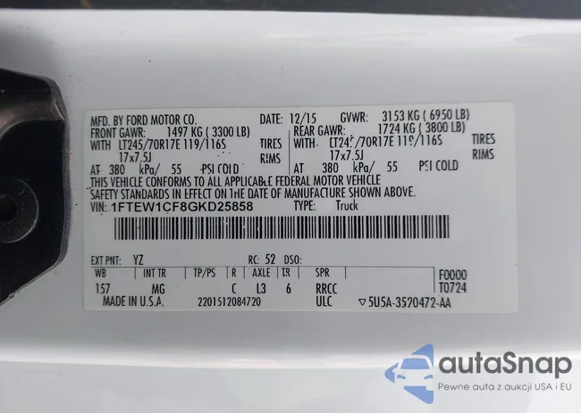 1FTEW1CF8GKD25858: 42920749