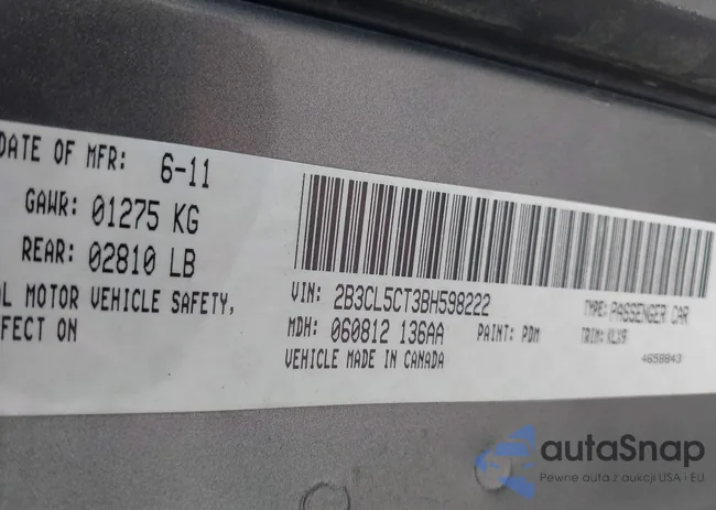 2B3CL5CT3BH598222: 42920908