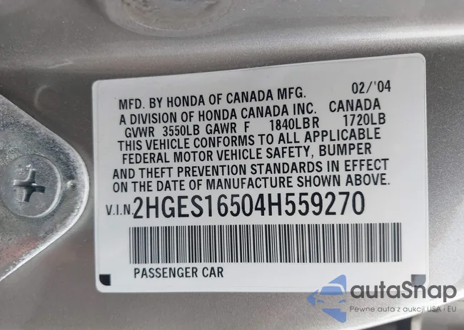 2HGES16504H559270: 42921089