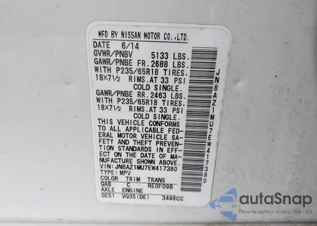 JN8AZ1MU7EW417380: 42921224