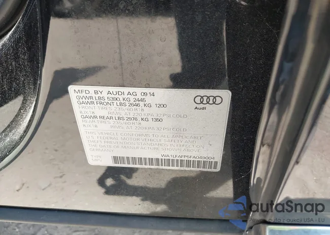 WA1LFAFP5FA049004: 42920297